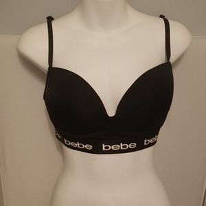 Bebe Black Stretchable PulloverTshirt Bra Size 36D